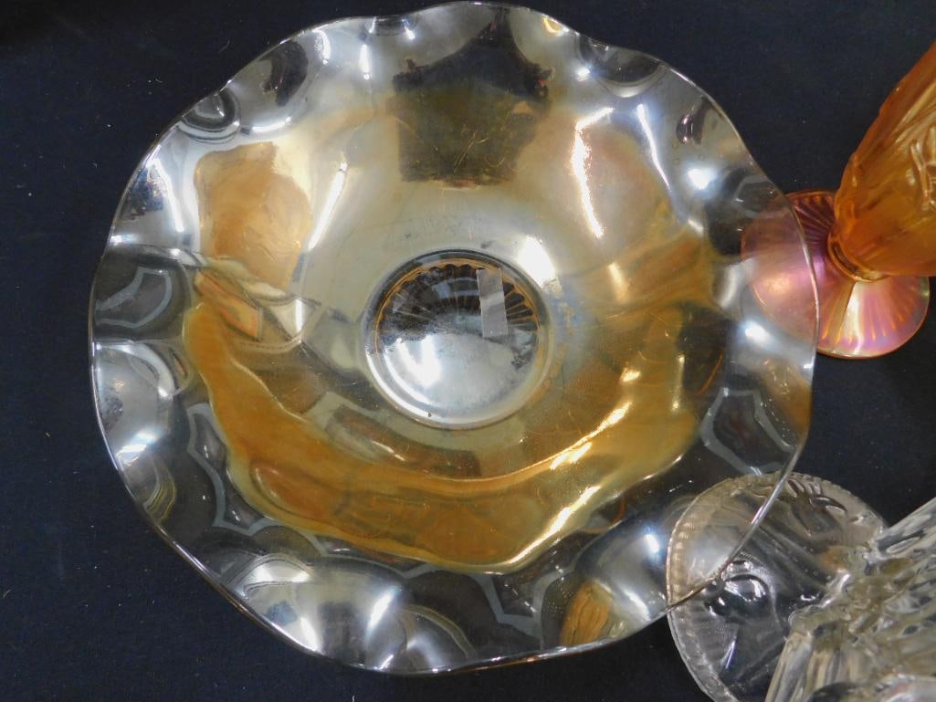 Lot of 10m Pieces of "Iris and Herringbone" Glass - Several Orange Iridescent - Others Clear - 2