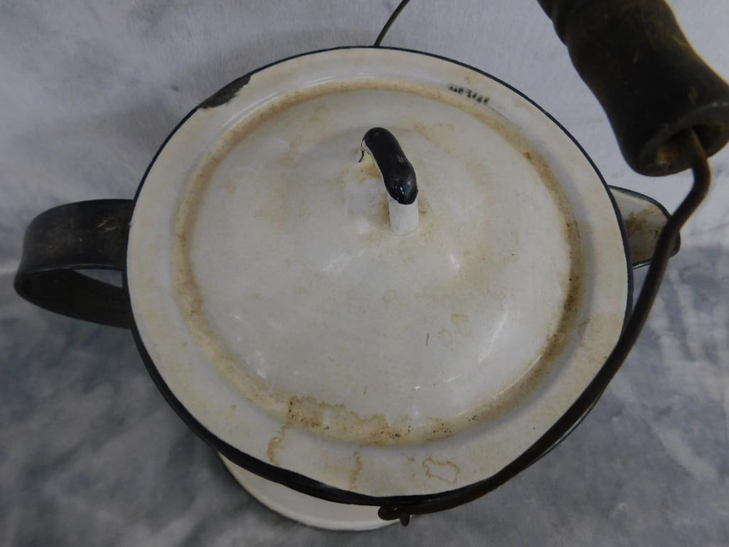 Vintage Enameled Oversized Coffee Pot - 12.5" x 12" x 10.5" - 2