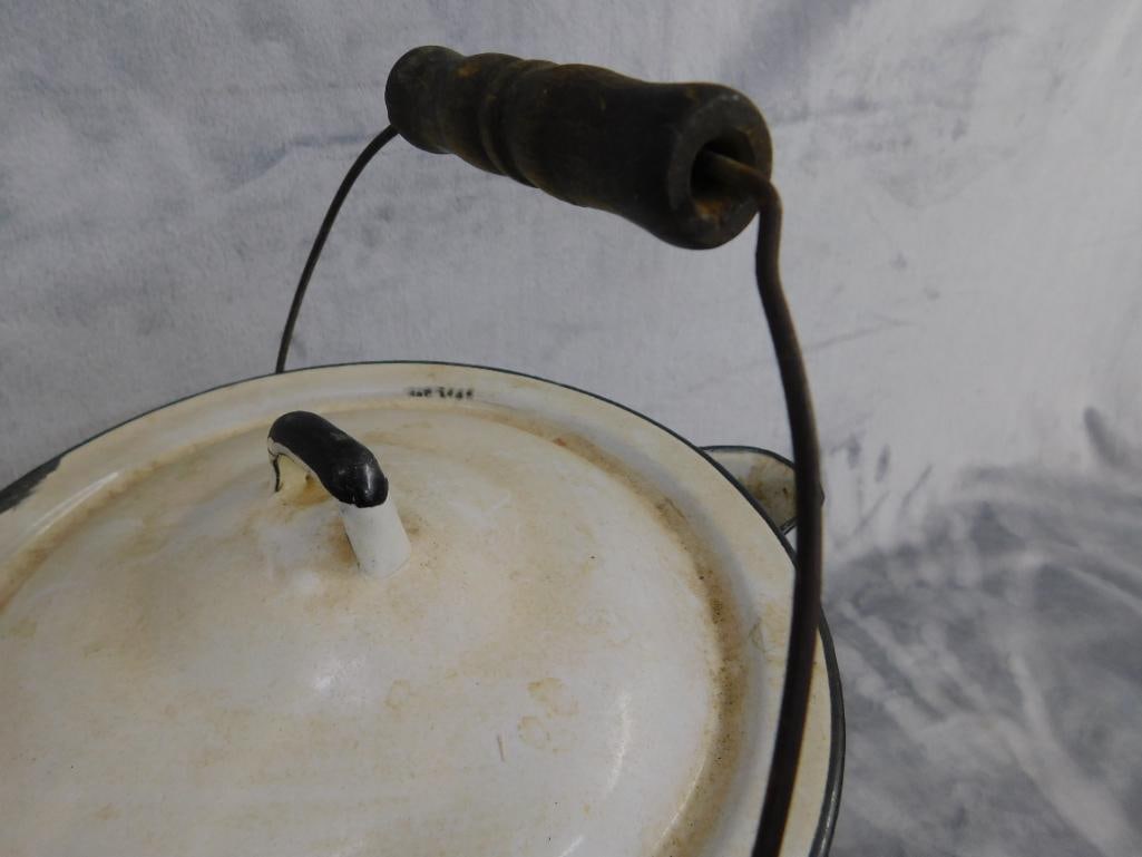 Vintage Enameled Oversized Coffee Pot - 12.5" x 12" x 10.5" - 3