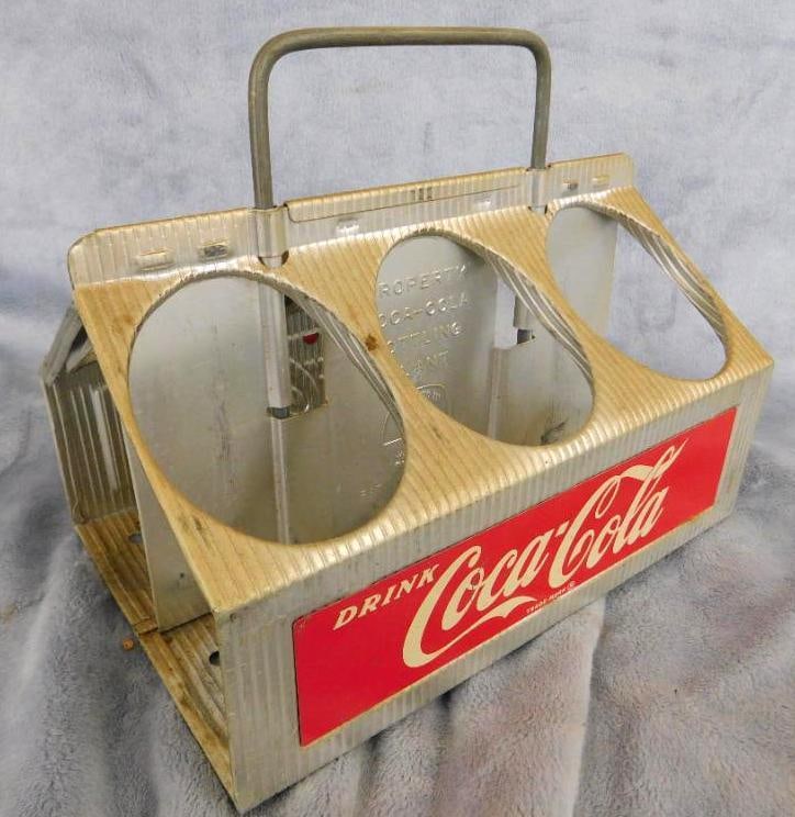 Vintage Aluminum Coca Cola Six Pack Holder - 7" x 8" x 5.25": See Photos For Condition and Details