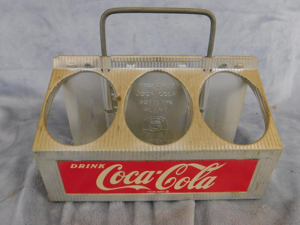 Vintage Aluminum Coca Cola Six Pack Holder - 7" x 8" x 5.25" - 2