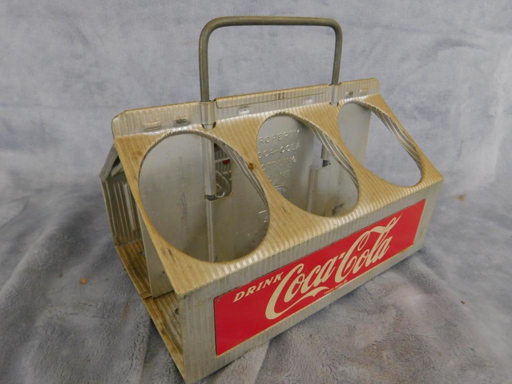 Vintage Aluminum Coca Cola Six Pack Holder - 7" x 8" x 5.25" - 8