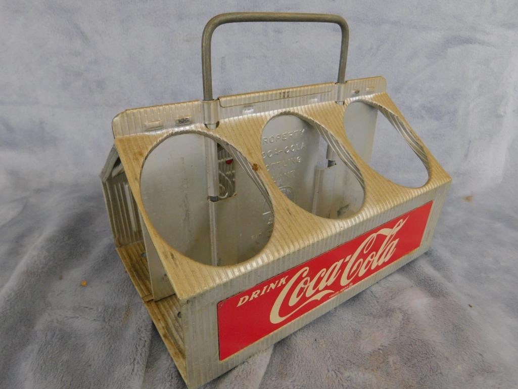 Vintage Aluminum Coca Cola Six Pack Holder - 7" x 8" x 5.25" - 9