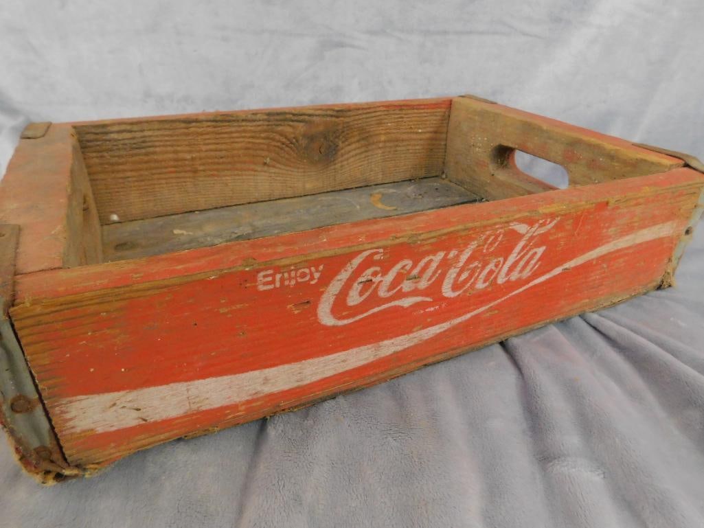 Vintage Wood Coca Cola Advertising Crate - 4.25" x 18" x 11.5" - 6