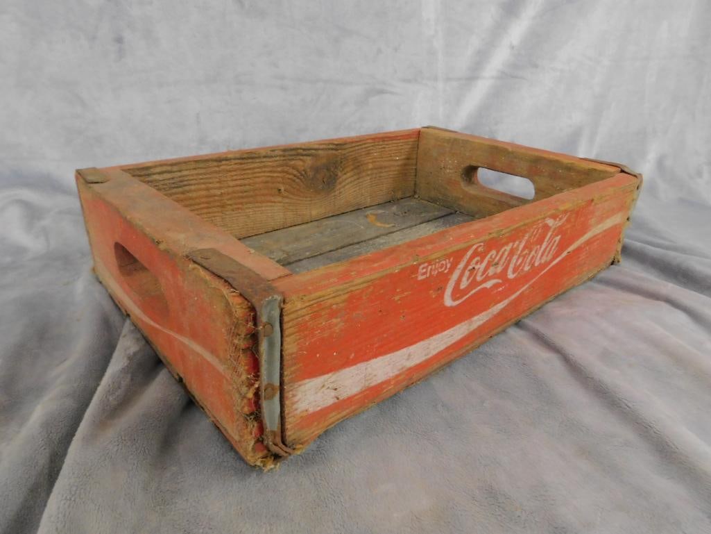Vintage Wood Coca Cola Advertising Crate - 4.25" x 18" x 11.5" - 8