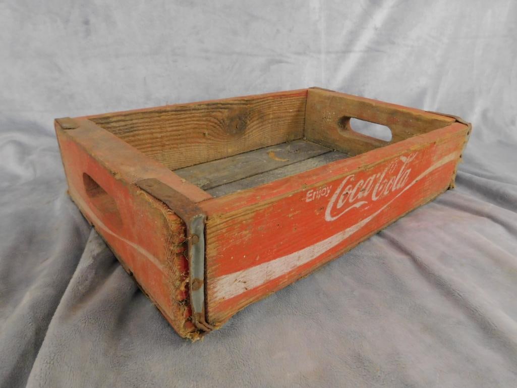 Vintage Wood Coca Cola Advertising Crate - 4.25" x 18" x 11.5" - 9