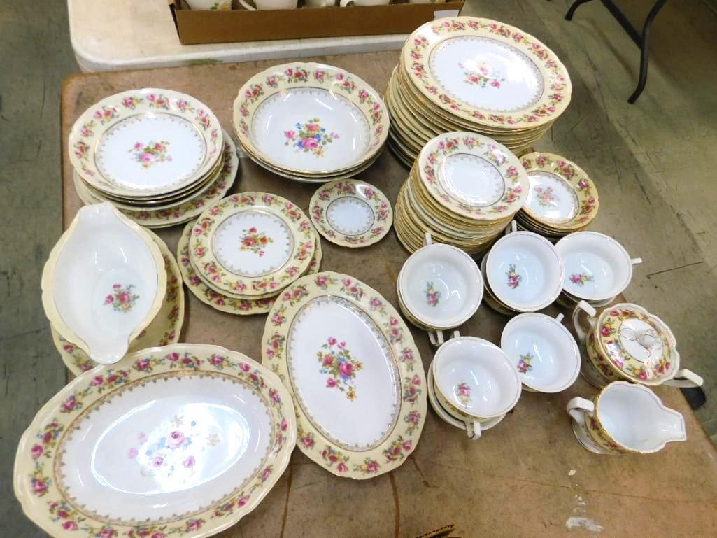 65 Piece Gold Castle China Set - Couple Pieces Have Chips: See Photos For Condition and Details