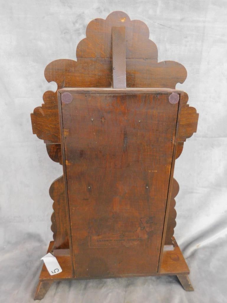 Ansonia Clock Co. - 8 Day Gingerbread Kitchen Clock - Key and Pendulum - 22.5" x 14.5" x 5" - 10