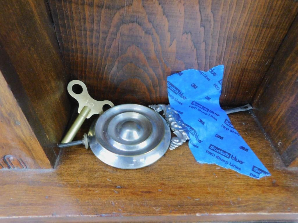 Ansonia Clock Co. - 8 Day Gingerbread Kitchen Clock - Key and Pendulum - 22.5" x 14.5" x 5" - 8
