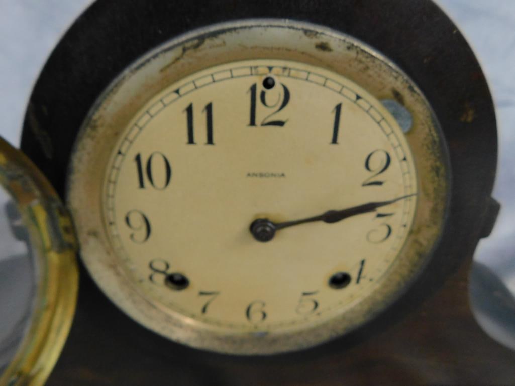 Ansonia Clock Co. - 8 Day Mantle Clock - Key and Pendulum - 9.5" x 18" x 4" - 4