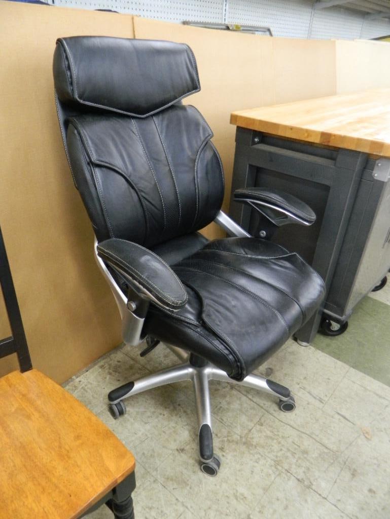 Black Leather Office Chair - 48" x 29" x 31" - 2
