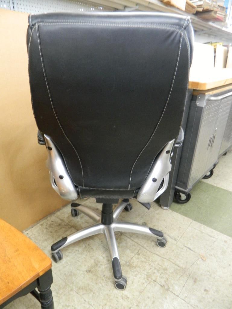Black Leather Office Chair - 48" x 29" x 31" - 3