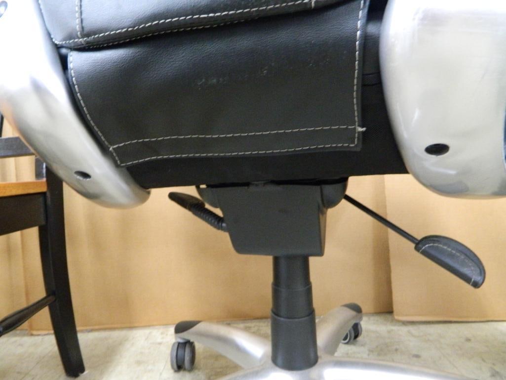Black Leather Office Chair - 48" x 29" x 31" - 4