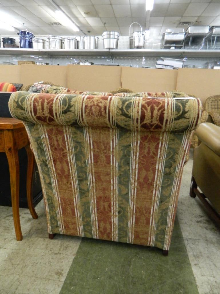 Upholstered Chair & Ottoman - Green & Burgundy - 34" x 35" x 46" - 4