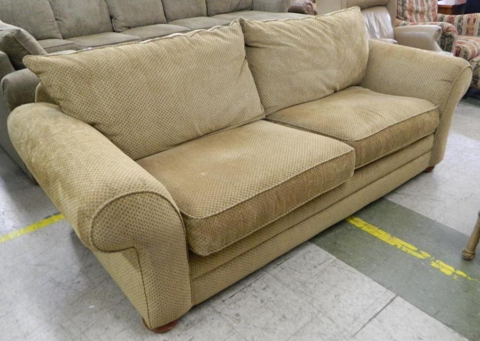 Bassett Brown Couch - 35" x 92" x 42": See Photos For Condition and Details
