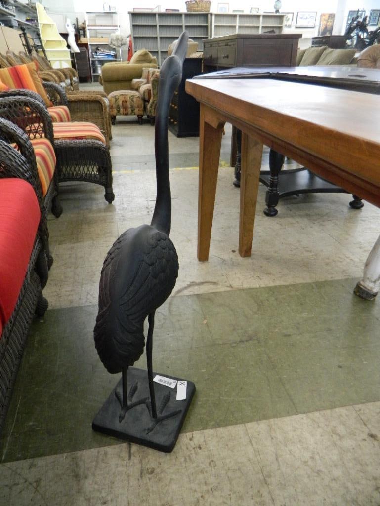 Brass Heron Painted Black - 35" x 19" x 9" - 2