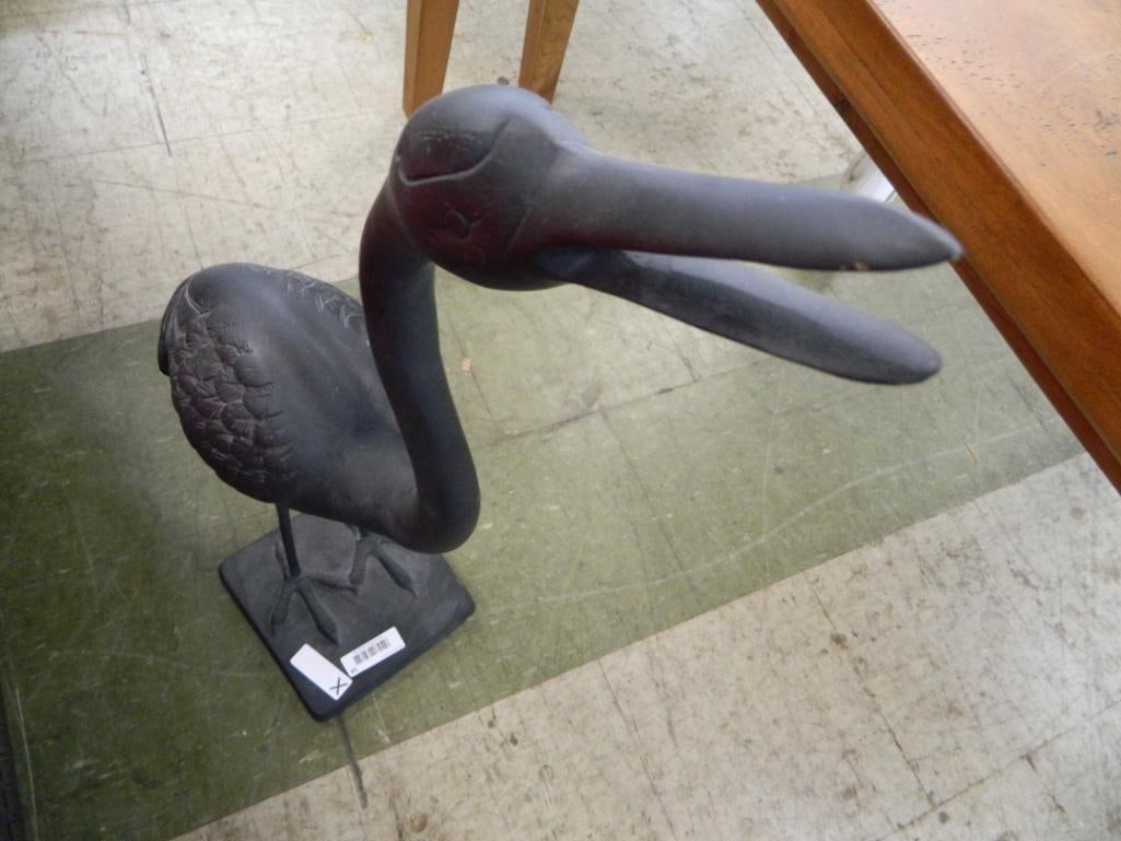 Brass Heron Painted Black - 35" x 19" x 9" - 3