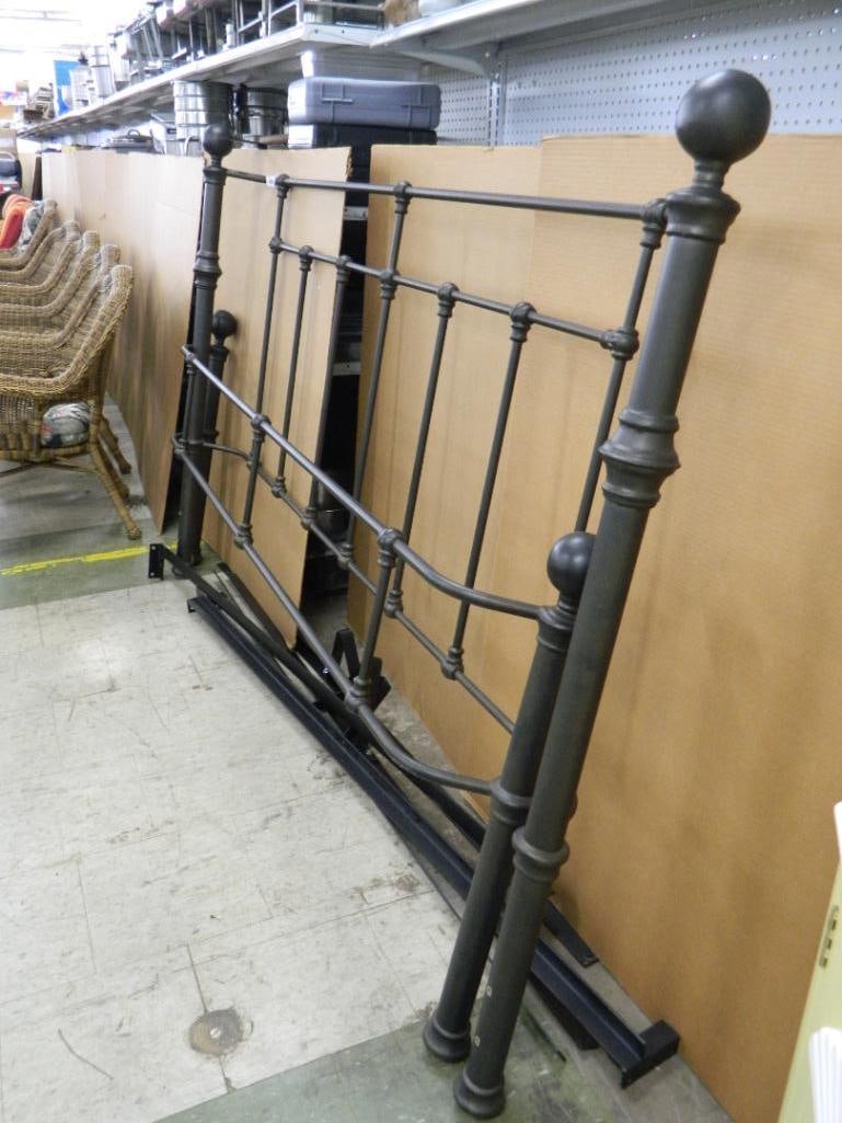 King Size Iron Bed with Rails Headboard - 53" Tall - 3