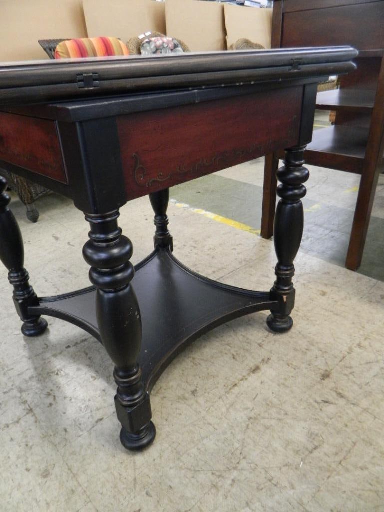 Hooker Black Game Table with Foldouts - 32" x 27" x 27" - 5