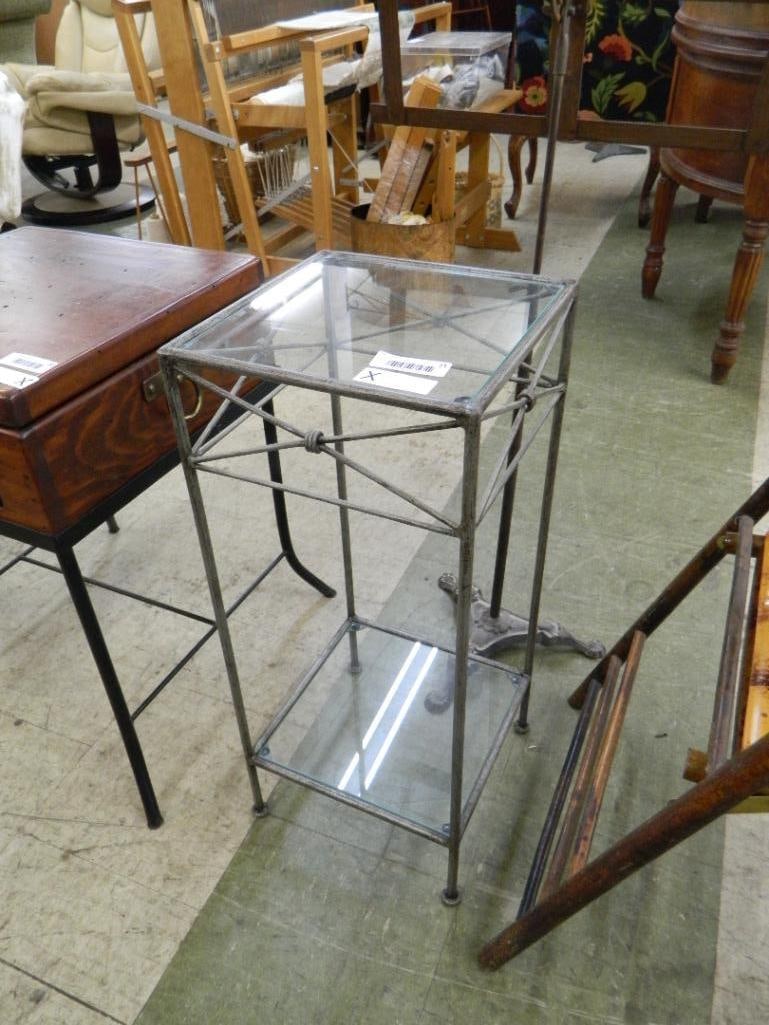 Metal & Glass Plant Stand - 28" x 12" x 12" - 2