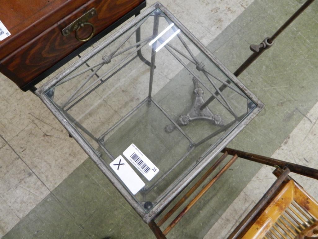 Metal & Glass Plant Stand - 28" x 12" x 12" - 3