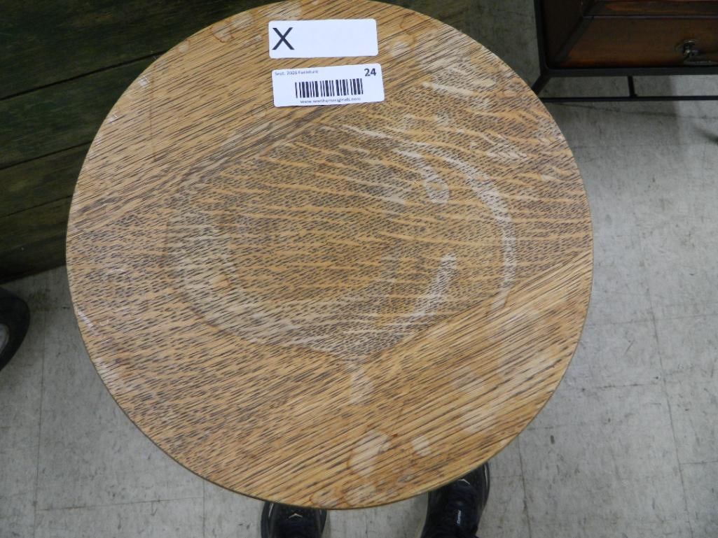 Oak Spool Type Plant Stand - 32" x 12" - 2