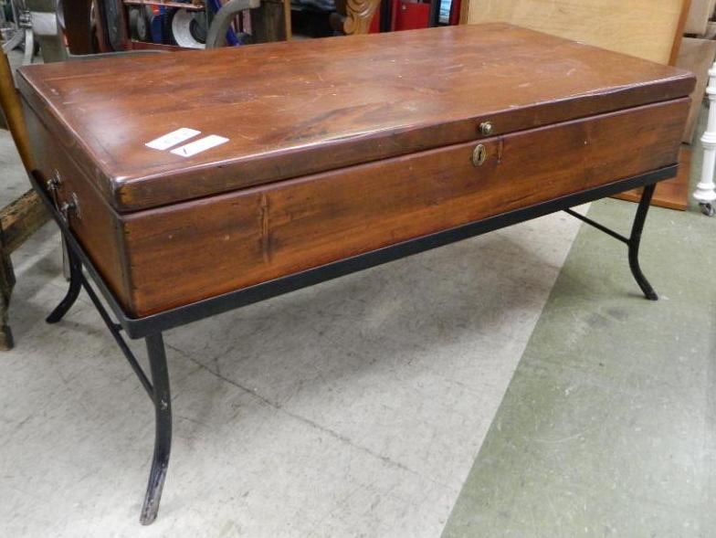 Habersham Style Pine & Metal Stand with Lift Up Top - 18" x 38" x 19": See Photos For Condition and Details