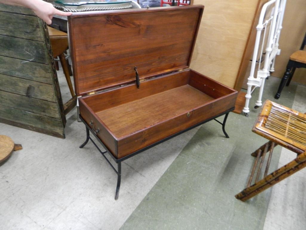 Habersham Style Pine & Metal Stand with Lift Up Top - 18" x 38" x 19" - 2