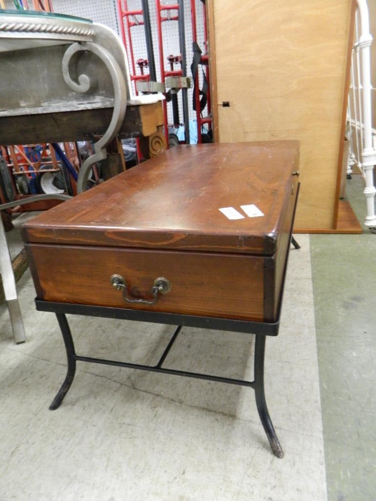 Habersham Style Pine & Metal Stand with Lift Up Top - 18" x 38" x 19" - 3