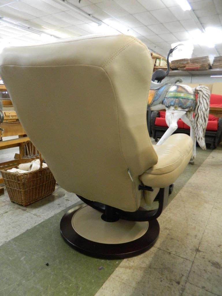 Barcalounger Leather Chair and Ottoman - Chair 40" x 33" x 35" - 5