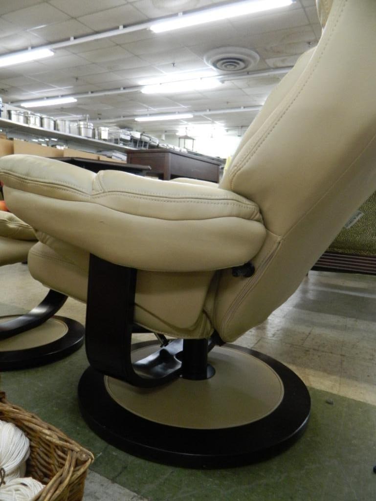 Barcalounger Leather Chair and Ottoman - Chair 40" x 33" x 35" - 7
