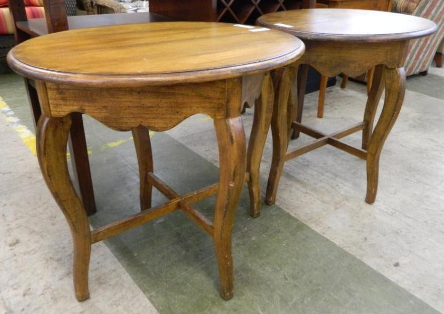 Pair of Side Tables - Signed Herman Furn. - 27" x 28" x 22": See Photos For Condition and Details