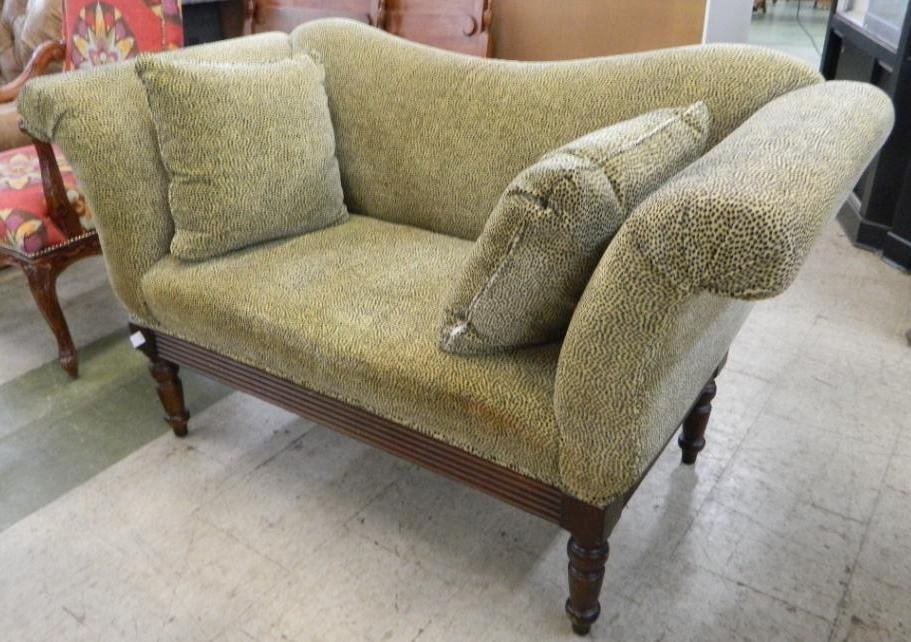 Upholstered Live Seat with Pillows - Leopard - 34" x 51" x 30": See Photos For Condition and Details