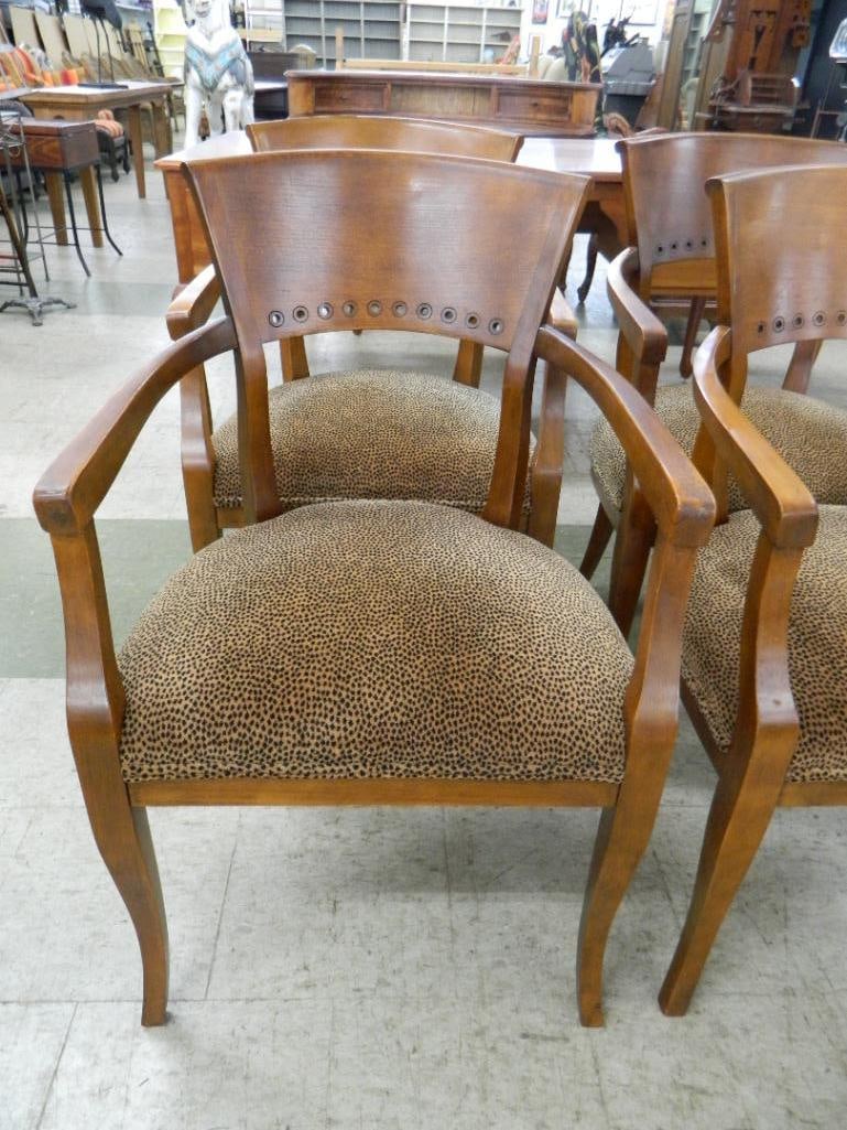 Group of 4 Upholstered Armchairs - Leopard Print - Each 35" x 22.5" x 21.5" - 4