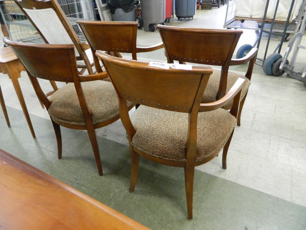Group of 4 Upholstered Armchairs - Leopard Print - Each 35" x 22.5" x 21.5" - 5