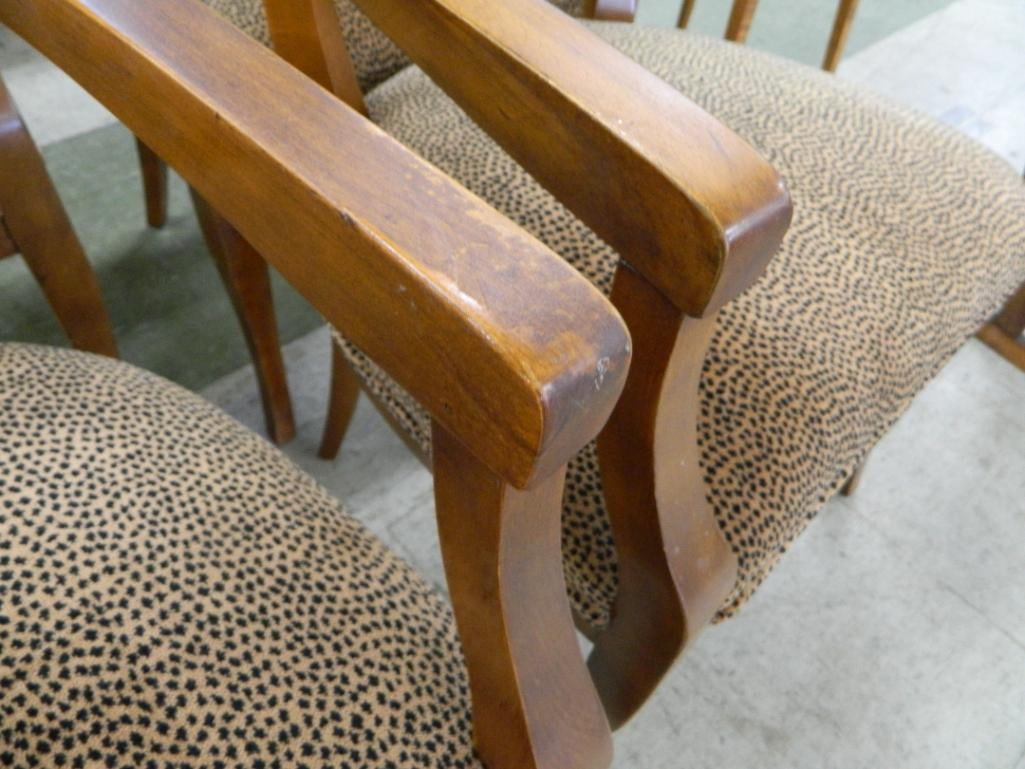Group of 4 Upholstered Armchairs - Leopard Print - Each 35" x 22.5" x 21.5" - 6