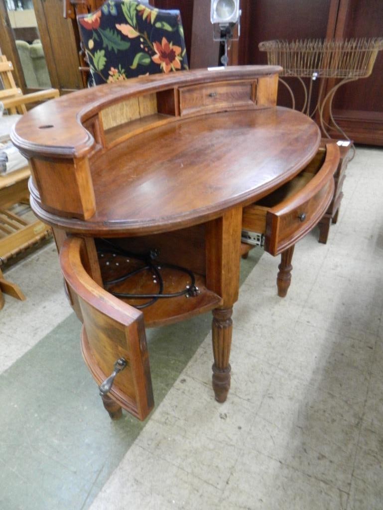Oval Desk - 3 Drawers and 2 Doors - 36.5" x 47" x 28" - 2