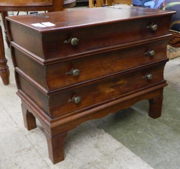 Vintage 2 Drawer Book Front Lift Top Miniature Chest - 19.5" x 23" x 13": See Photos For Condition and Details
