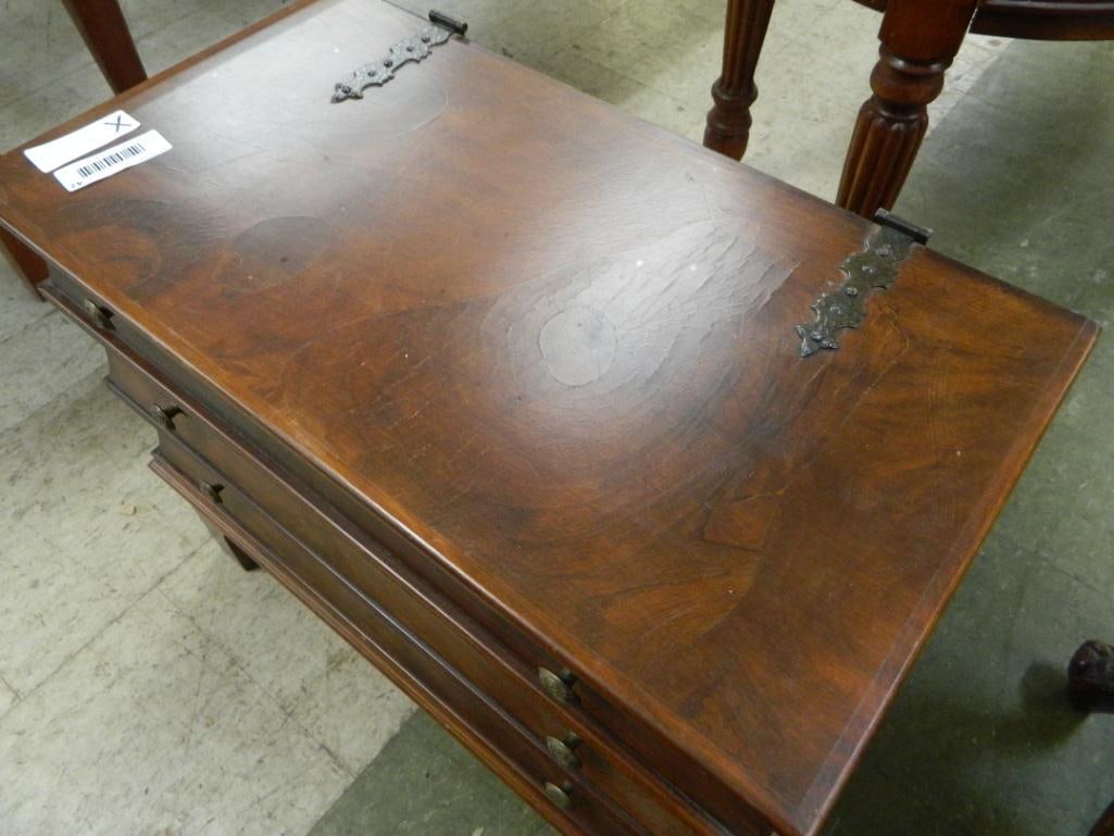 Vintage 2 Drawer Book Front Lift Top Miniature Chest - 19.5" x 23" x 13" - 5