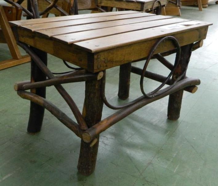 Amish Oak Natural Bent Wood Ottoman - 11.5" x 16.5" x 11": See Photos For Condition and Details