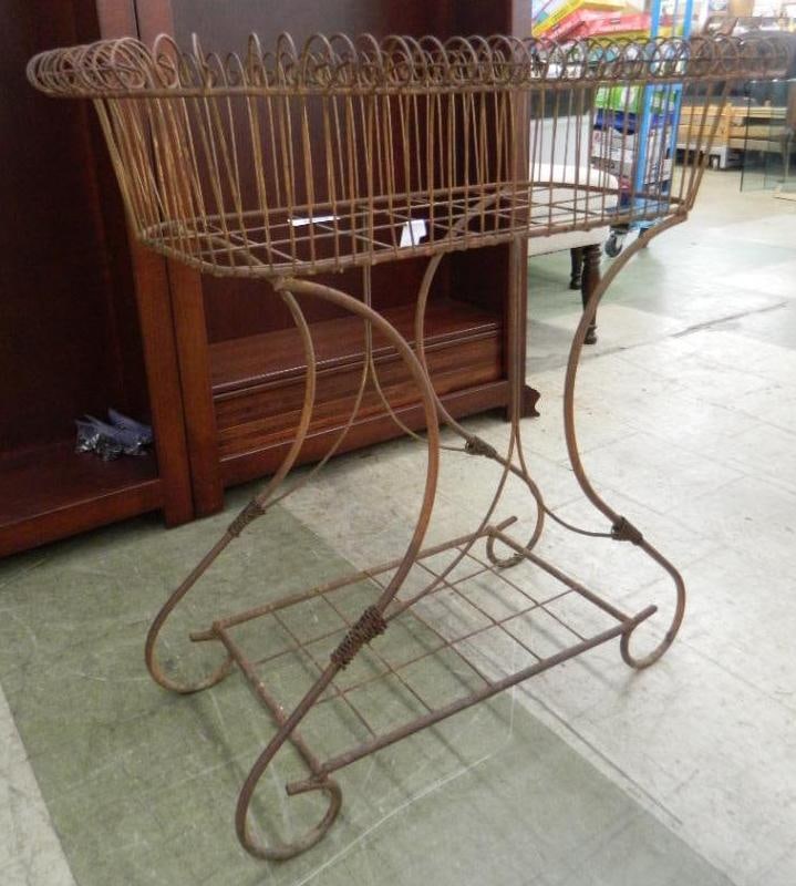 Wrought Iron Planter - 36" x 34" x 22": See Photos For Condition and Details