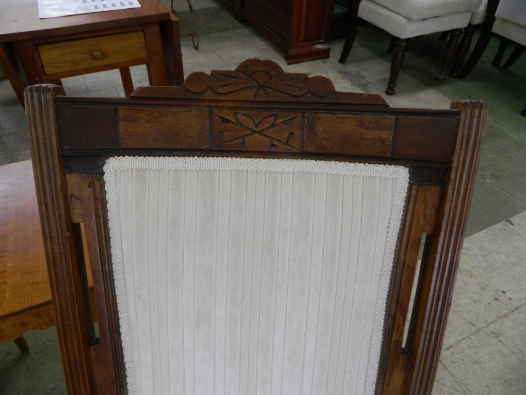 Vintage 1800s Upholstered Rocker - 39" x 22" x 35.5" - 2