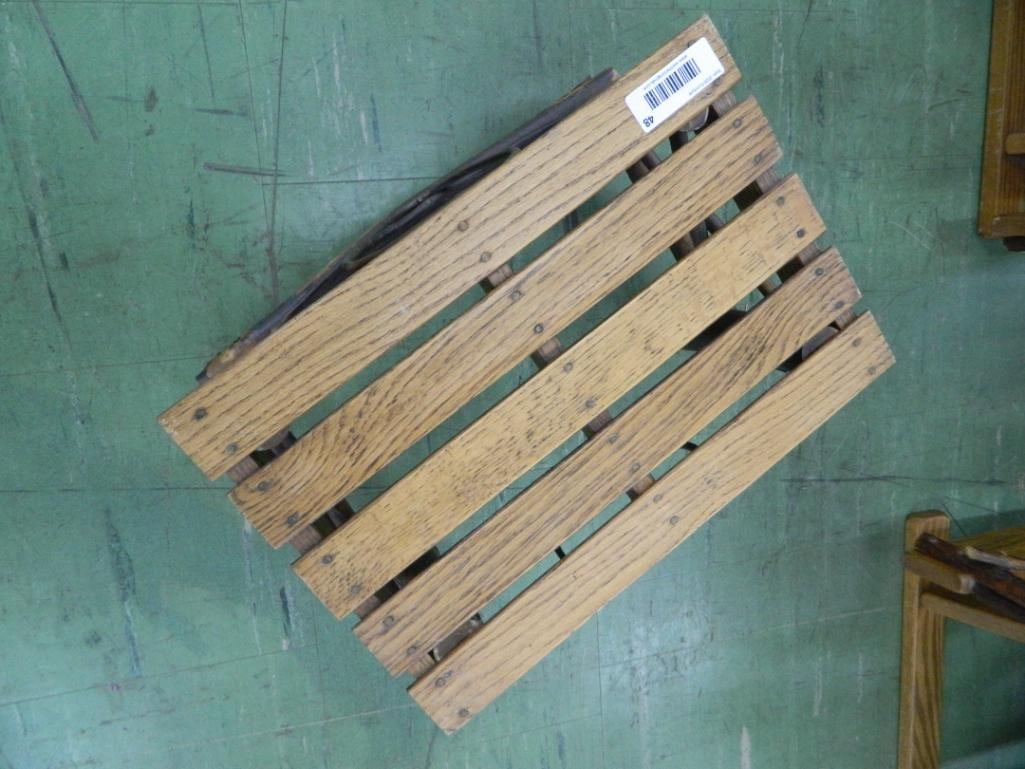 Amish Oak Natural Bent Wood Ottoman - 11.5" x 16.5" x 11" - 2