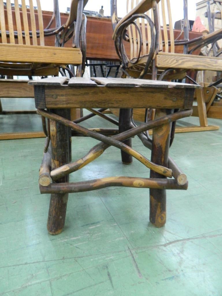 Amish Oak Natural Bent Wood Ottoman - 11.5" x 16.5" x 11" - 3