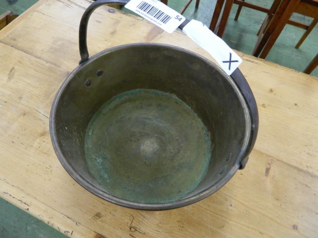 Copper Fixed Handled Bucket - 12" x 12.5" - 2