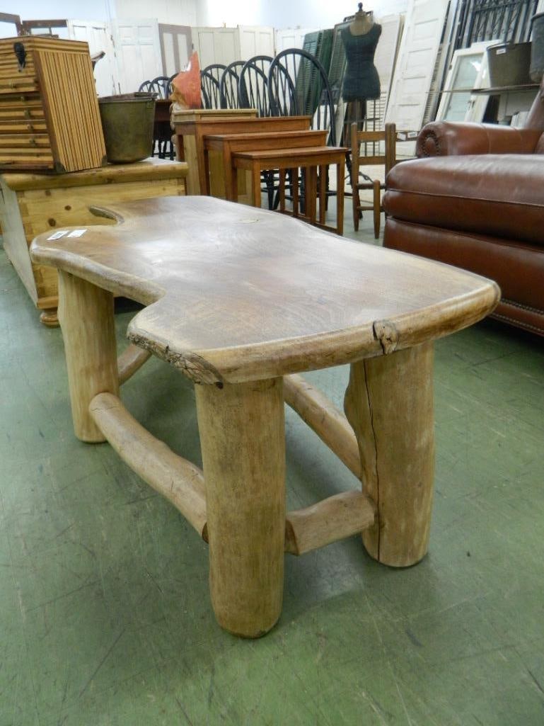 Natural Wood Slab Coffee Table - 18" x 46" x 21.5" - 2