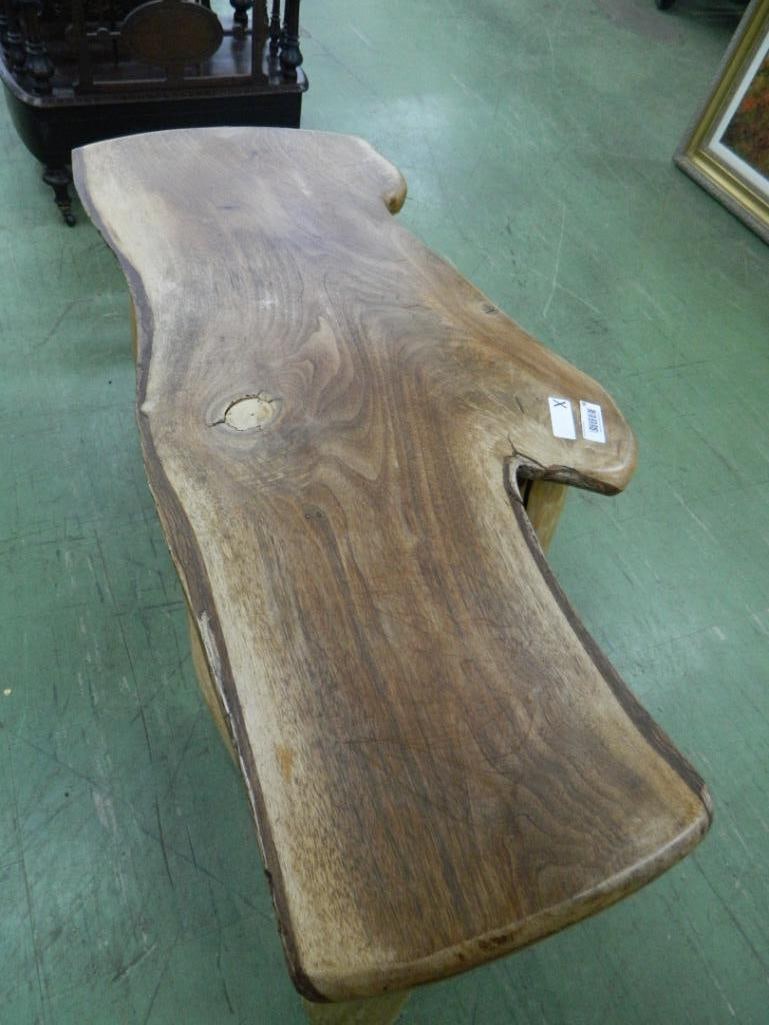 Natural Wood Slab Coffee Table - 18" x 46" x 21.5" - 4