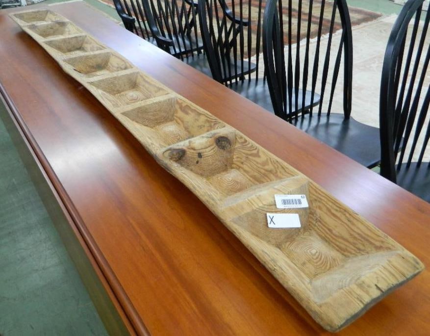 Long Carved 8 Compartment Tray - 2.5" x 75" x 8.5": See Photos For Condition and Details