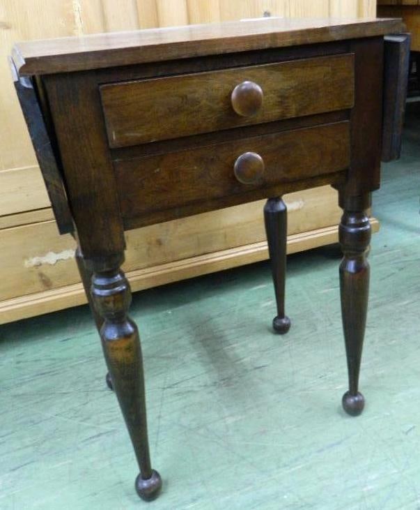 2 Drawer Drop Leaf End Table - 28" x 34" x 16" (1 of 5)