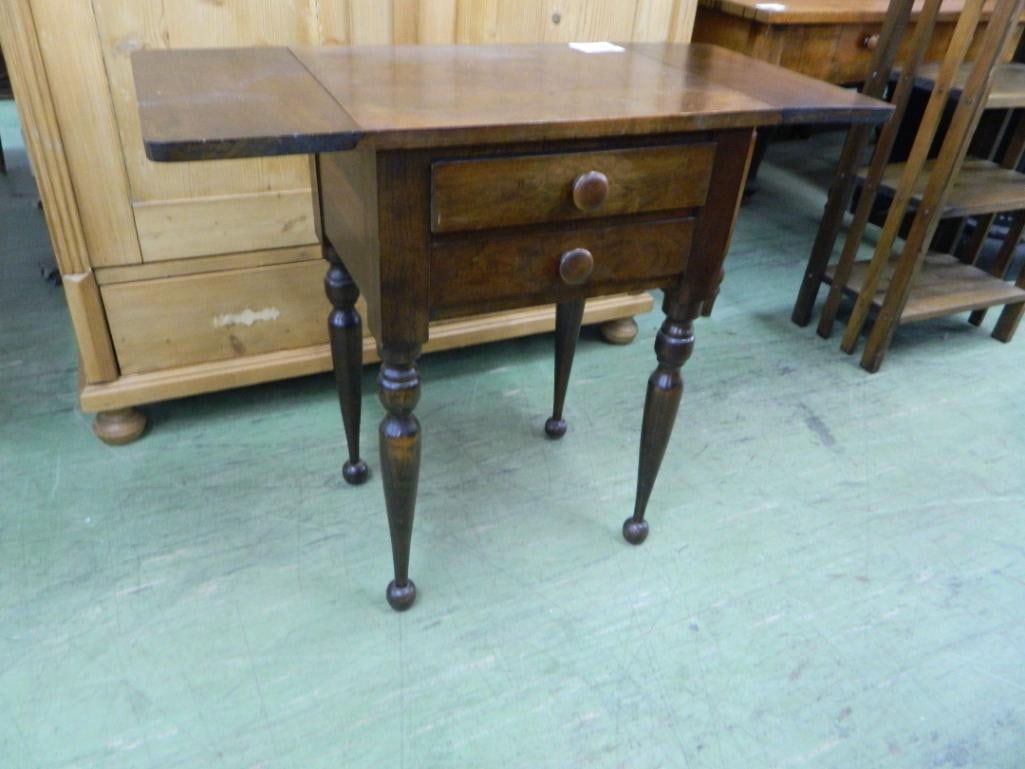2 Drawer Drop Leaf End Table - 28" x 34" x 16" - 2